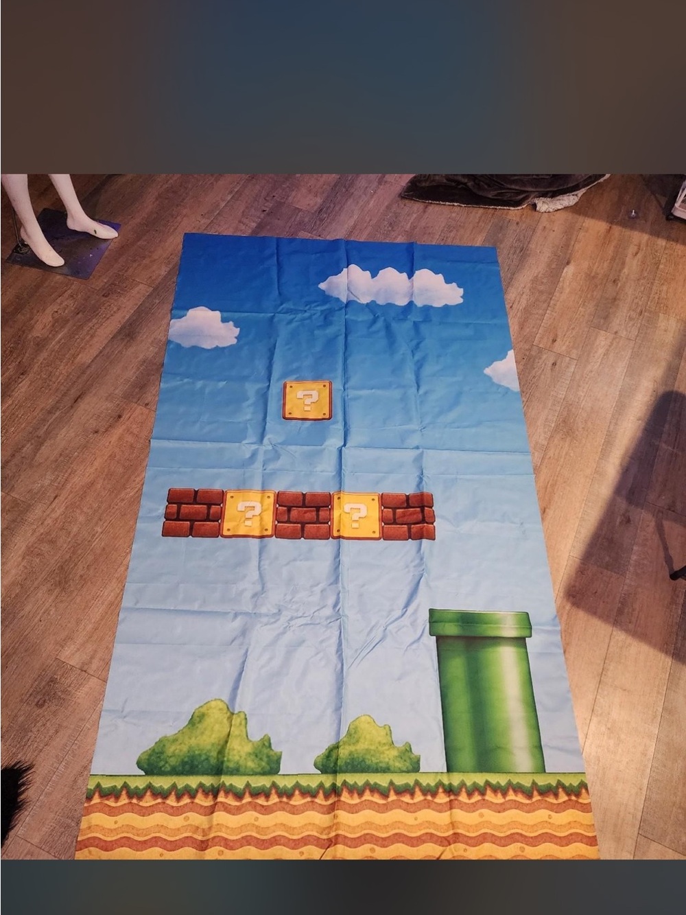 Custom Made Super Mario Wall Tapestry Fun Party Photo Backdrop! used once